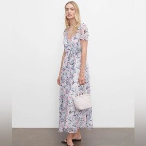 Club Monaco Maxi Wrap Floral Print Dress Sz 10